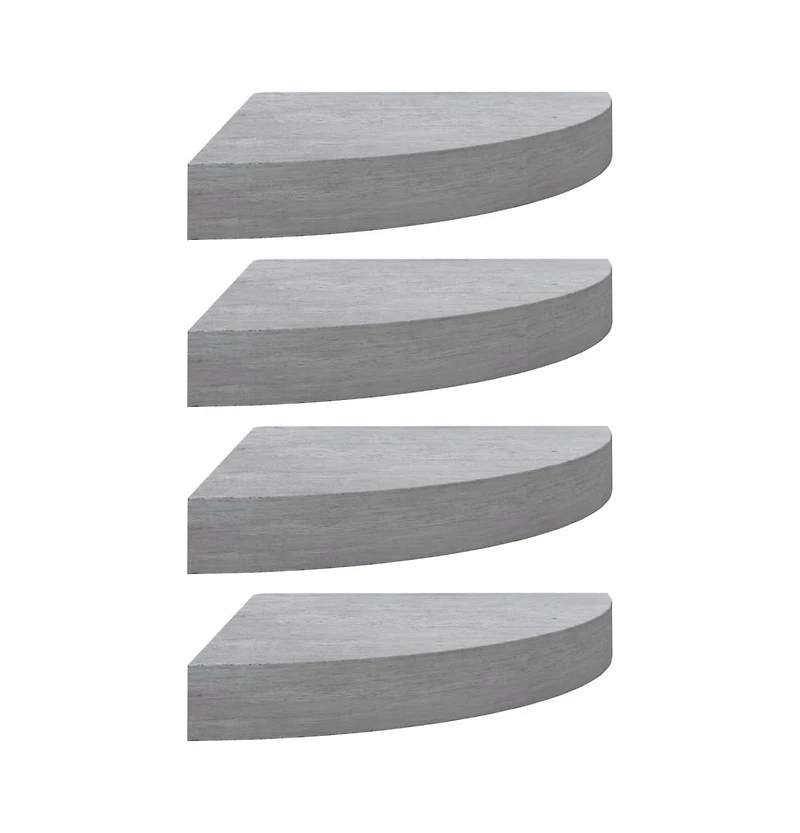Wall Corner Shelves 4 pcs Concrete Gray 9.8"x9.8"x1.4" Mdf