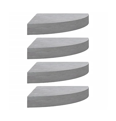 Wall Corner Shelves 4 pcs Concrete Gray 9.8"x9.8"x1.4" Mdf