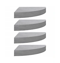 Wall Corner Shelves 4 pcs Concrete Gray 9.8"x9.8"x1.4" Mdf