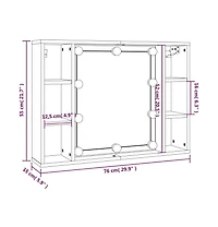 Mirror Cabinet with Led White 29.9"x5.9"x21.7"