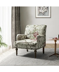 Montross Traditional Wooden Upholstered Armchair with Floral Patterns