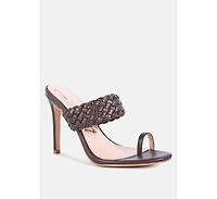 Womens High Perks Woven Strap Heels sandals