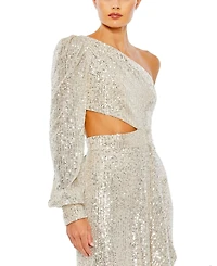 Women's Ieena Sequined One Shoulder Cut Out Gown