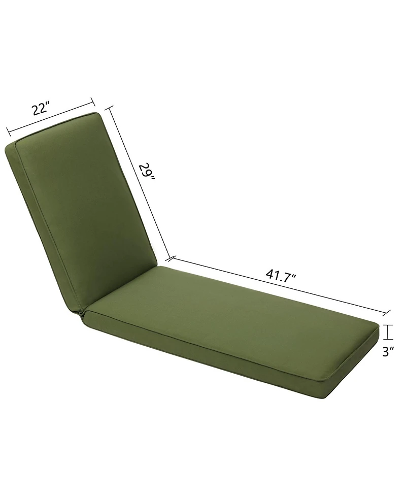 Aoodor Outdoor Lounger Cushion 41.7''Lx22''Wx3''H Chair Seat Cushion - Set of 2