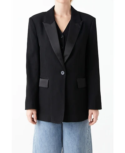 Grey Lab Women's Tuxedo Oversized Jacket