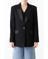 Grey Lab Women's Tuxedo Oversized Jacket