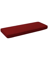 Aoodor Patio Bench Cushion Outdoor Olefin Fabric Slipcover Sponge Foam 46.5” x 17.7” x 3”- Red