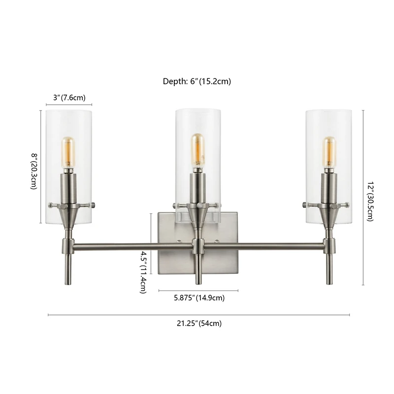 Jonathan Y Cato Bohemian Farmhouse Iron/Glass Led Vanity Light