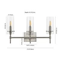 Jonathan Y Cato Bohemian Farmhouse Iron/Glass Led Vanity Light