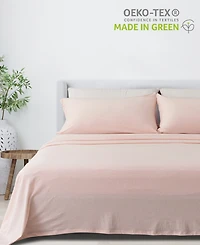 Premium Comforts Heathered Melange T-shirt Jersey Knit Cotton Blend Piece Sheet Set