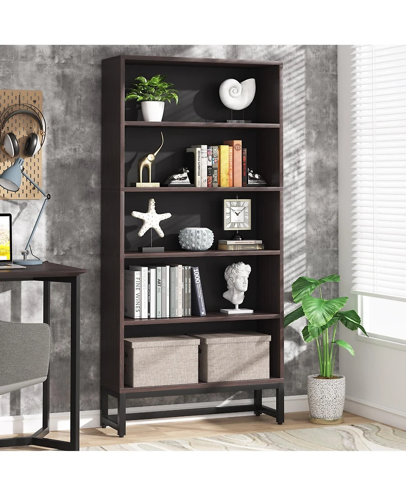 Tribesigns Tall Bookcase and Bookshelf, 70.8" Large Bookcases Organizer with 5-Tier Storage Shelves for Living Room, Bedroom, Office