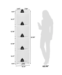 Tribe signs White Corner Shelf, Corner Storage Rack for Home Office Kitchen Bedroom