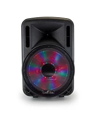 BeFree Sound 12 Inch 2500 Watt Bluetooth Portable Party Pa Speaker With Illuminating Lights and Usb/MicroSD/Aux-in/Fm Radio/DV12V Inputs