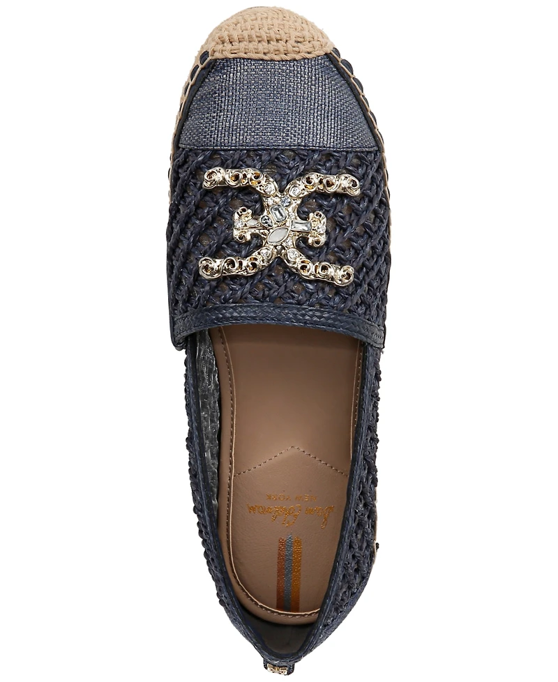 Sam Edelman Women's Khiara Emblem Embellished Espadrille Flats