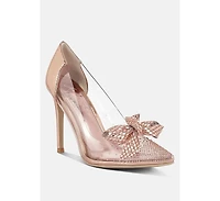 Women Erika Rhinestones Embellished Clear Pump Shoes