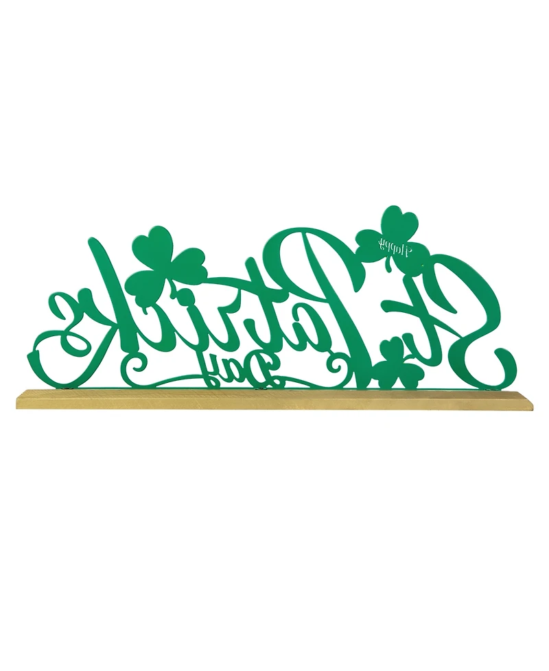 Glitzhome 16" L St. Patrick's Metal Table Decor