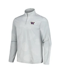 Men's Tommy Bahama Gray Washington Huskies Delray Frond IslandZone Half-Zip Jacket