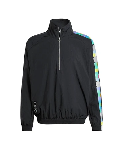 Men's adidas Black Peter Saville x Manchester United Half-Zip Pullover Jacket