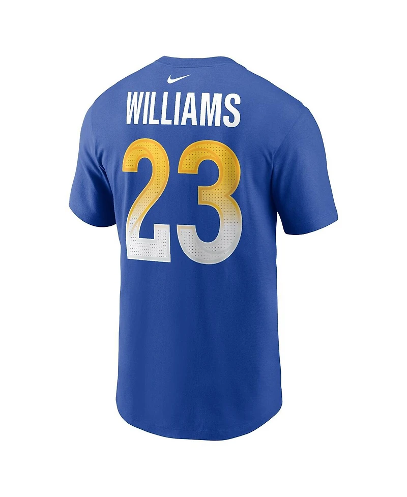 Men's Nike Kyren Williams Royal Los Angeles Rams Player Name and Number T-shirt
