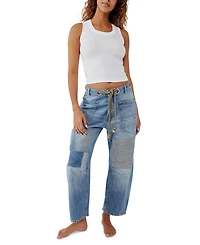 Free People Women's Moxie Cotton Low-Slung Barrel Jeans