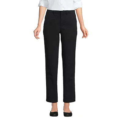 Lands' End Women's Mid Rise Classic Straight Leg Chino Ankle Pants