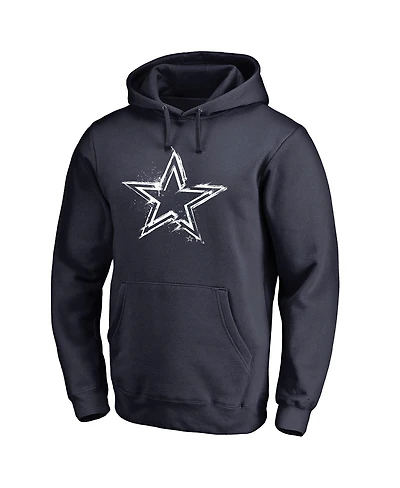 Men's Fanatics Navy Dallas Cowboys Splatter Logo Pullover Hoodie