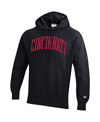 Men's Champion Black Cincinnati Bearcats Team Arch Reverse Weave Pullover Hoodie