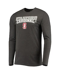 Men's Concepts Sport Cardinal, Heathered Charcoal Distressed Stanford Cardinal Meter Long Sleeve T-shirt and Pants Sleep Set