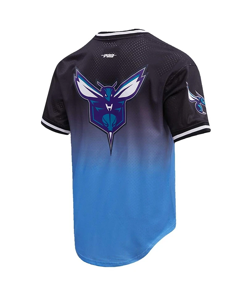 Men's Post LaMelo Ball Navy, Blue Charlotte Hornets Ombre Name and Number T-shirt
