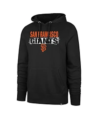 Men's '47 Brand Black Distressed San Francisco Giants Base Slide Headline Pullover Hoodie