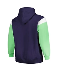 Men's Profile College Navy Seattle Seahawks Big and Tall Trench Battle Pullover Hoodie