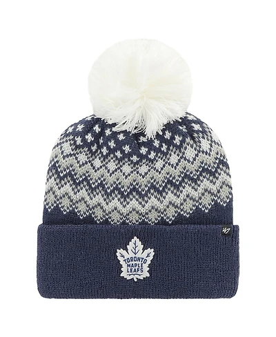 Women's '47 Brand Blue Toronto Maple Leafs Elsa Cuffed Knit Hat with Pom