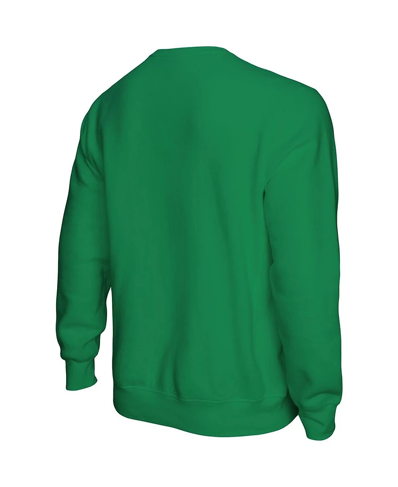 Men's Mitchell & Ness Kelly Green Distressed Philadelphia Eagles Go Birds Pullover Sweatshirt
