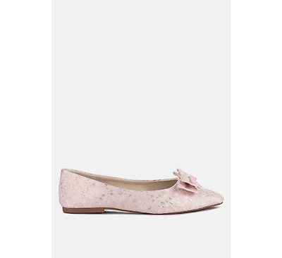 Womens cicely jacquard bow embellished ballet flats
