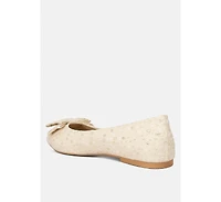 Womens cicely jacquard bow embellished ballet flats