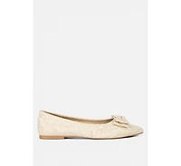 Womens cicely jacquard bow embellished ballet flats