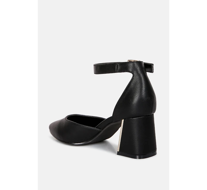 Myla Faux Leather Metallic Sling Heeled Sandals Women