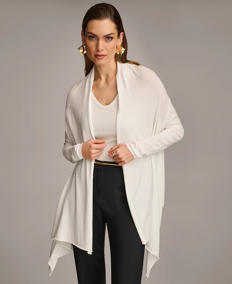 Donna Karan New York Women's Long-Sleeve Drape-Front Cardigan