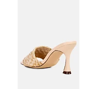 Womens Ny Tour Braided Strap Heel Sandals