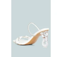 Womens Big Plan Diamante Detail Mid Heel Sandals