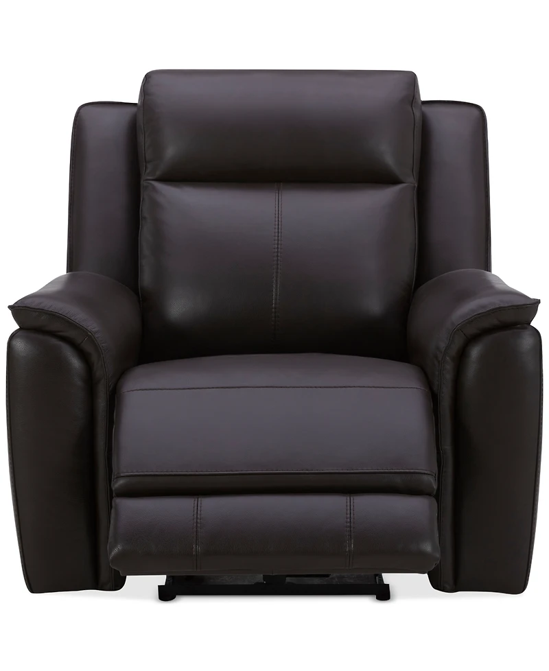 Addyson 41" Zero Gravity Leather Recliner with Power Headrest, Created for Macy's