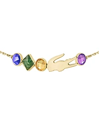 Lacoste Gold-Tone Deva Multicolor Stone Charm Bracelet