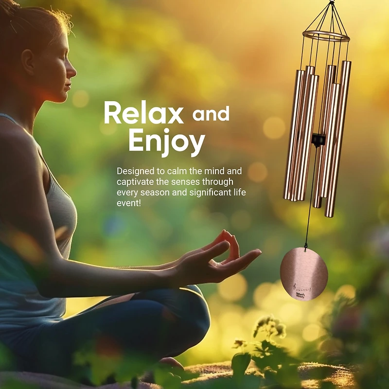 Nature's Melody Aureole Tunes Wind Chimes - 6-Tube Outdoor chime, C Pentatonic Scale 42 Inch