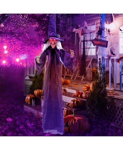 6 Ft Halloween Animatronic Witch Hanging Decoration
