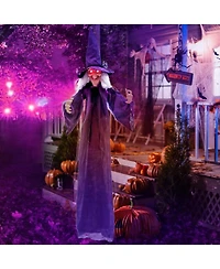 6 Ft Halloween Animatronic Witch Hanging Decoration