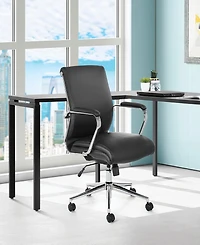 Office Star 41.25" Fabric, Chrome Mid Back Manager's Chair