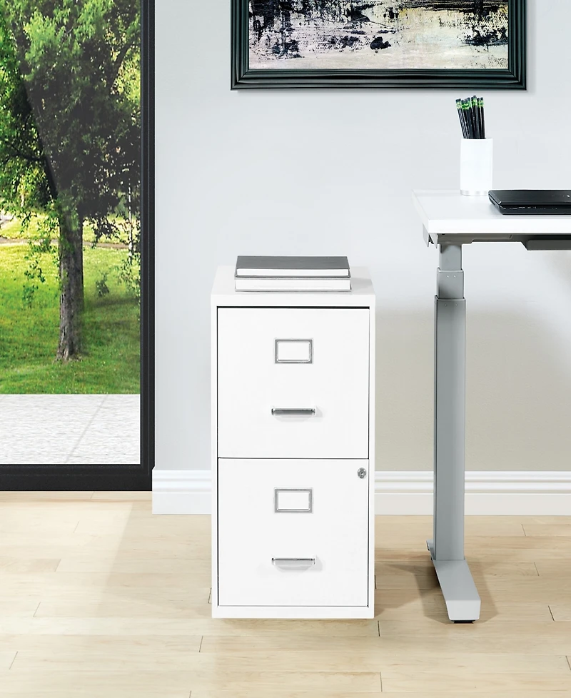 Office Star 23.5" 2 Drawer Locking Metal File Cabinet
