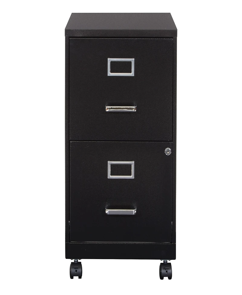 Office Star 26.75" 2 Drawer Mobile Locking Metal File Cabinet