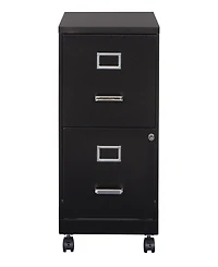 Office Star 26.75" 2 Drawer Mobile Locking Metal File Cabinet