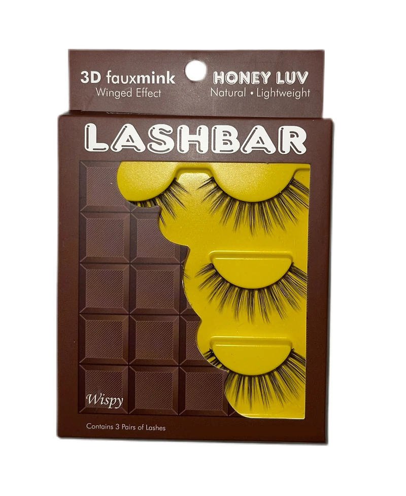 3-Pack Honey Luv 3D Fauxmink Lash bar False Eyelashes